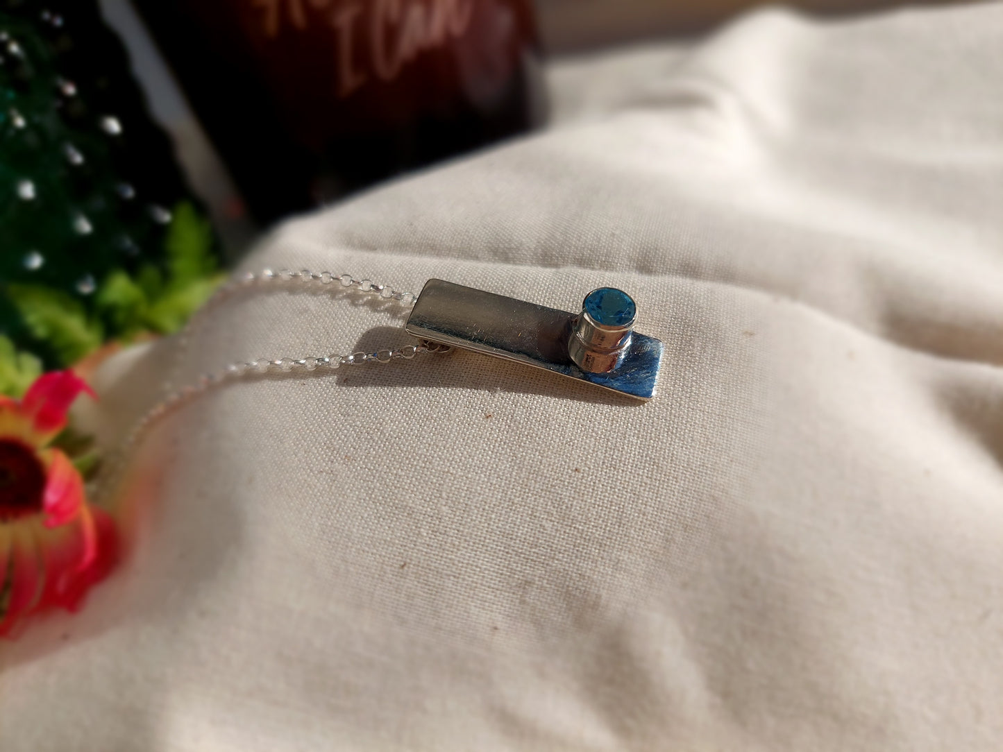Silver and Sky Blue Topaz Pendant