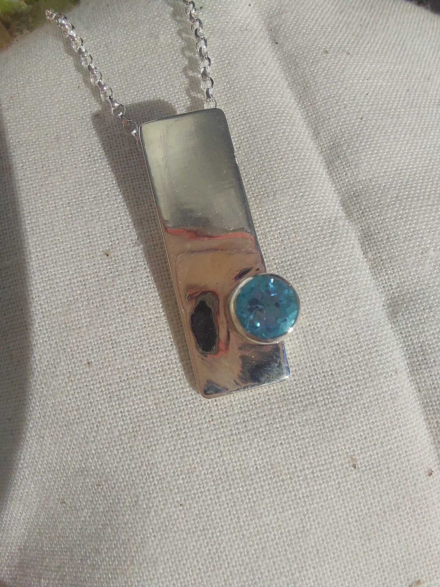 Silver and Sky Blue Topaz Pendant