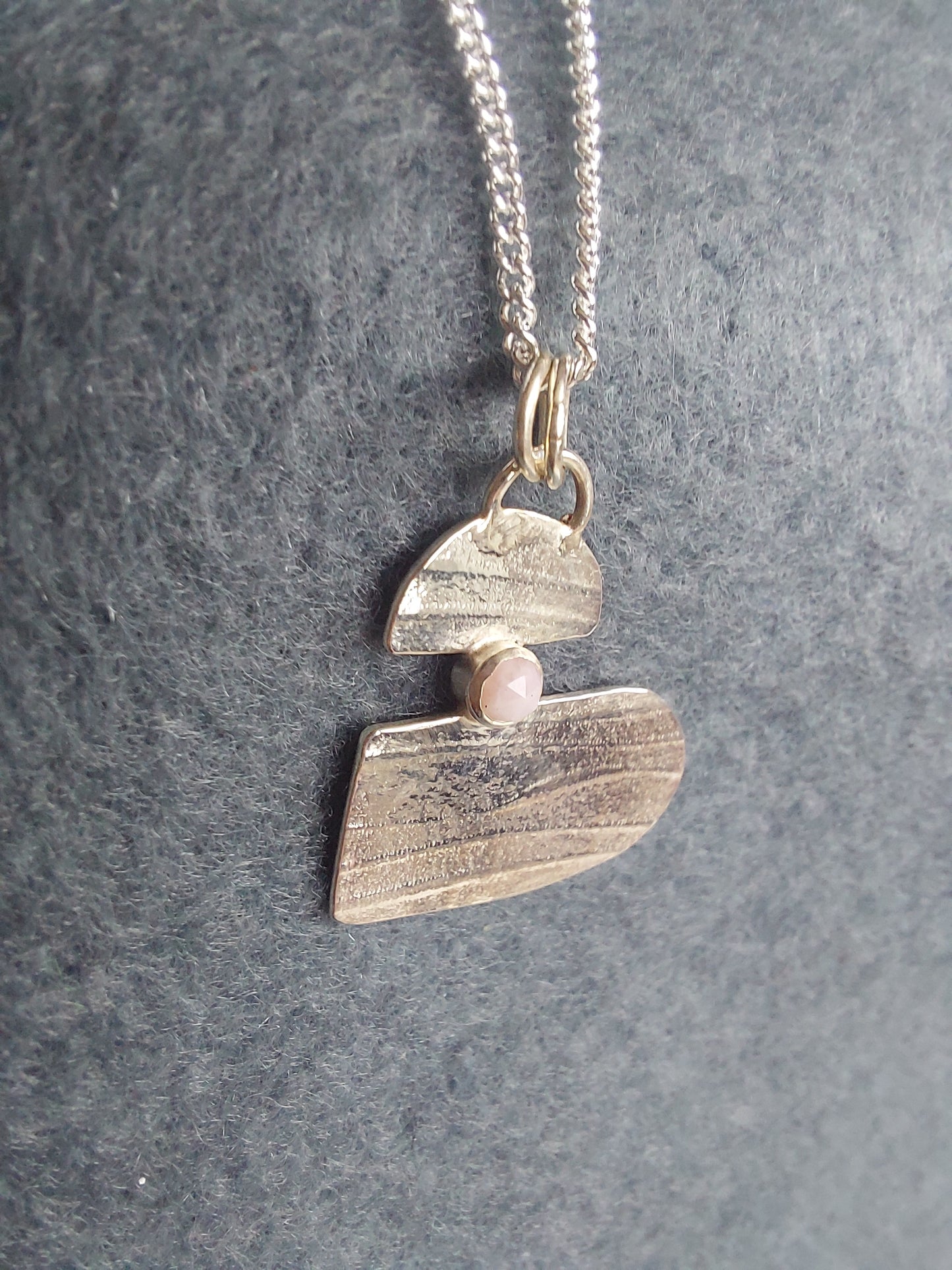 Pink Opal Heart Pendant