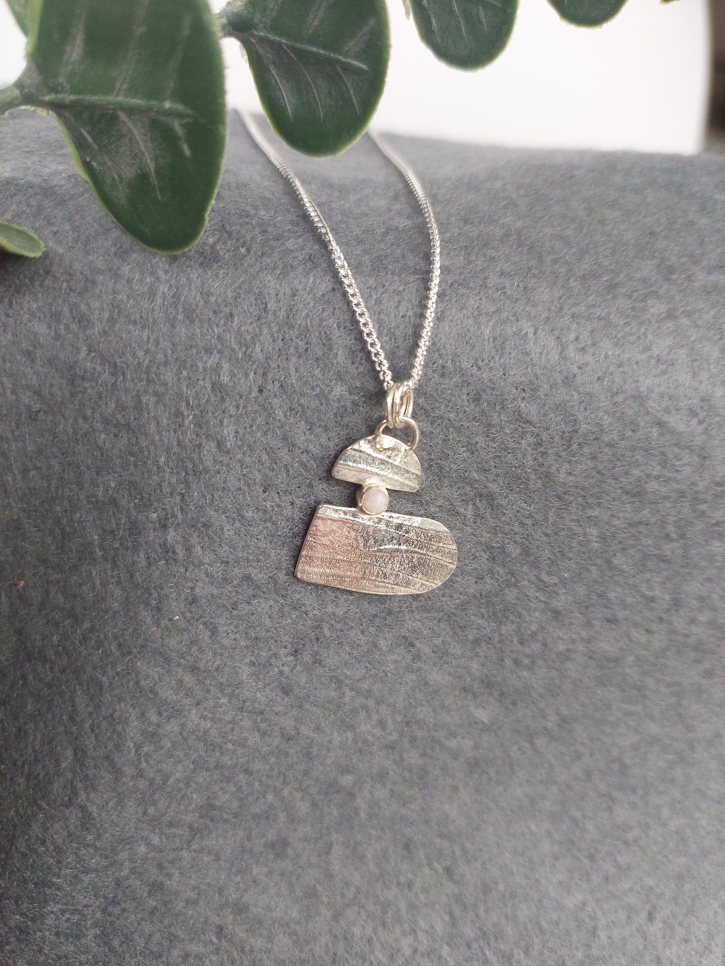 Pink Opal Heart Pendant