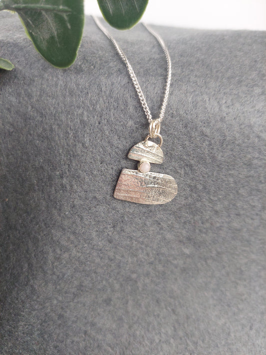Pink Opal Heart Pendant
