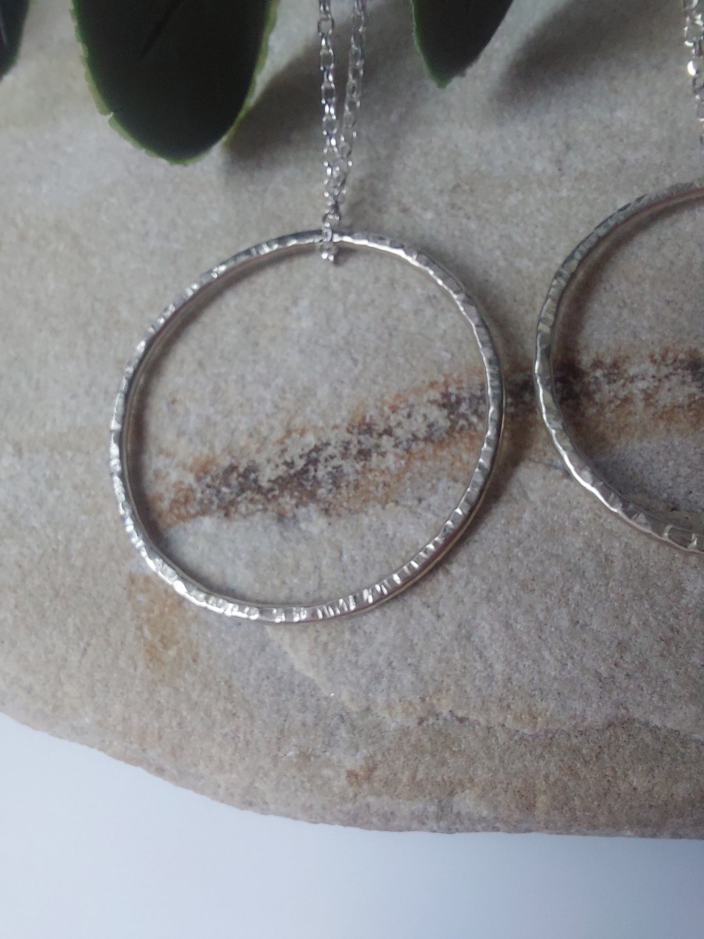 Open Circle Textured Silver Pendant - 3 sizes available.