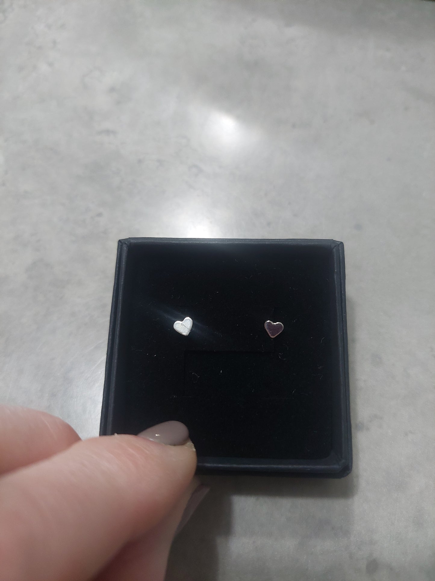 Small Silver heart Stud Earrings