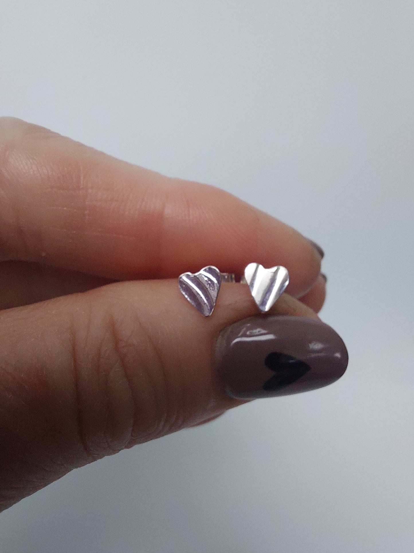 Textured Heart Stud Earrings
