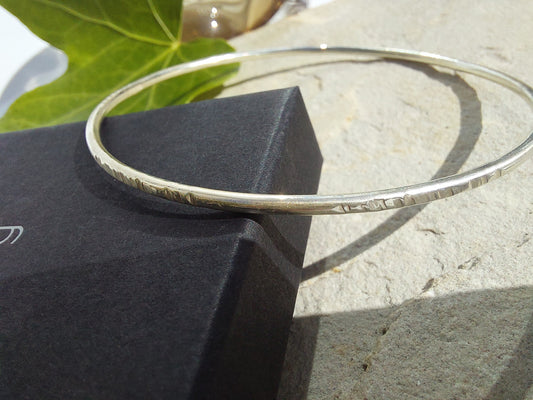 Silver Textured Bangle