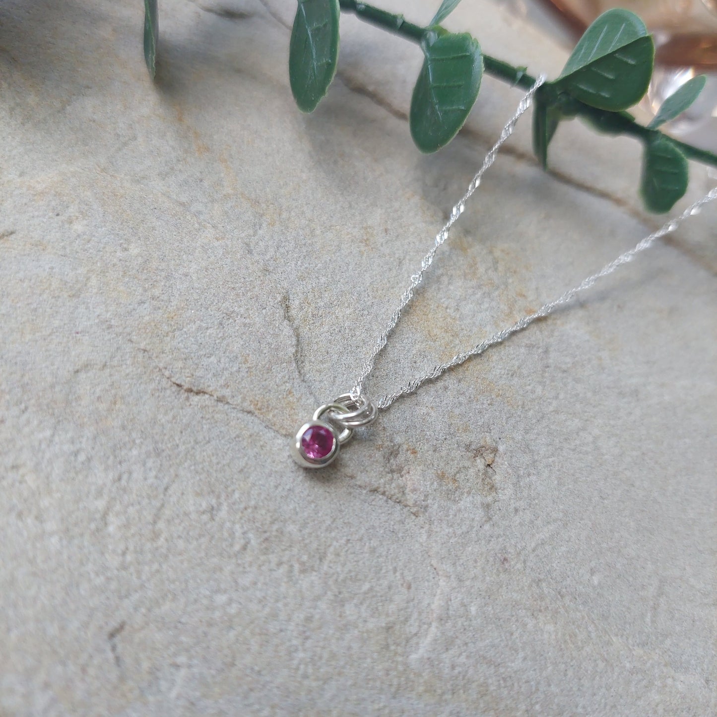 Stunning Lab Ceylon Sapphire and Silver Solitaire Pendant