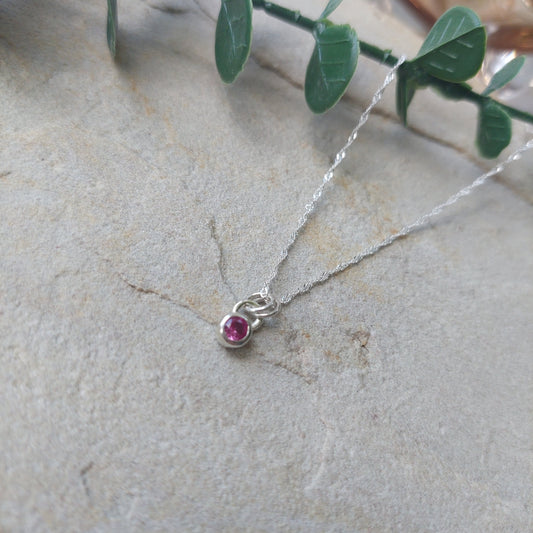 Stunning Lab Ceylon Sapphire and Silver Solitaire Pendant